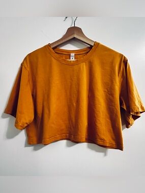 CRZ YOGA Pima Cotton Crew Neck Cropped Tee 🧡